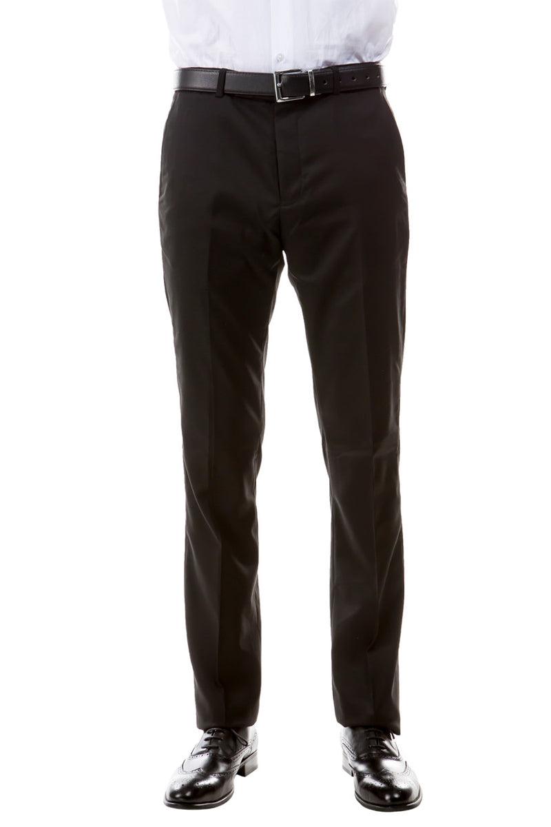 Zegarie Men's Luxury Wool Suit Separate Pants, Black - Elegant Mensattire